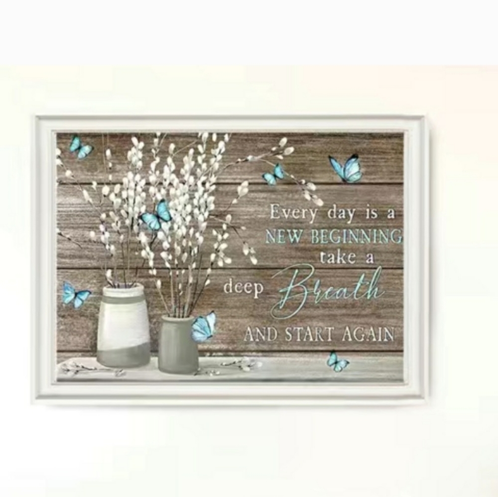 Flower And Butterfly Canvas Painting